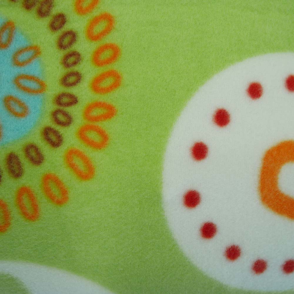 Close up of large green patterned picnic blanket