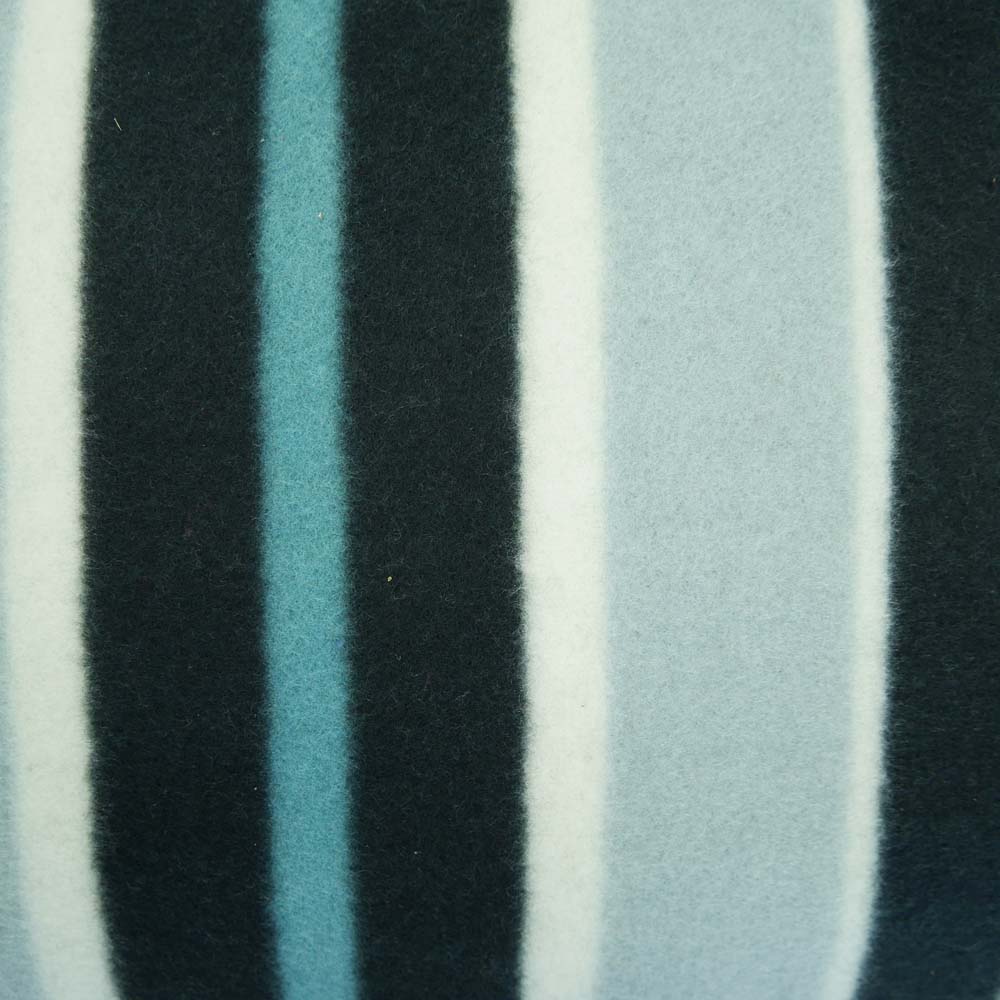 Close up of blue and grey picnic blanket