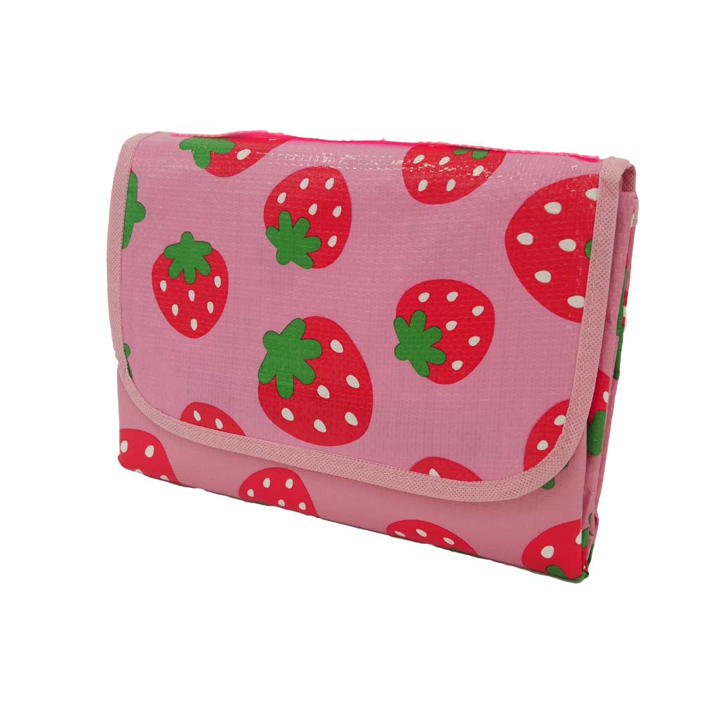 Strawberry pink waterproof picnic mat for kids