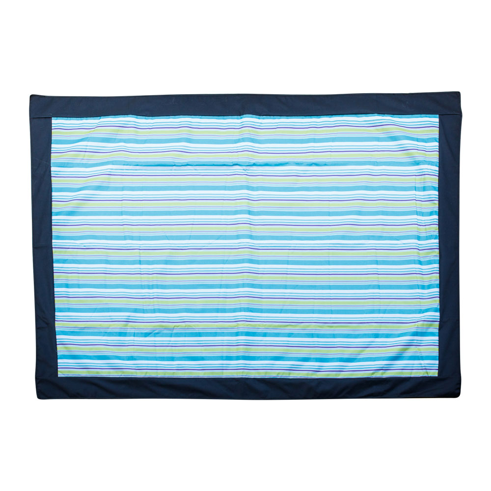 Picnic Rug with Blue, Green and Purple Stripes