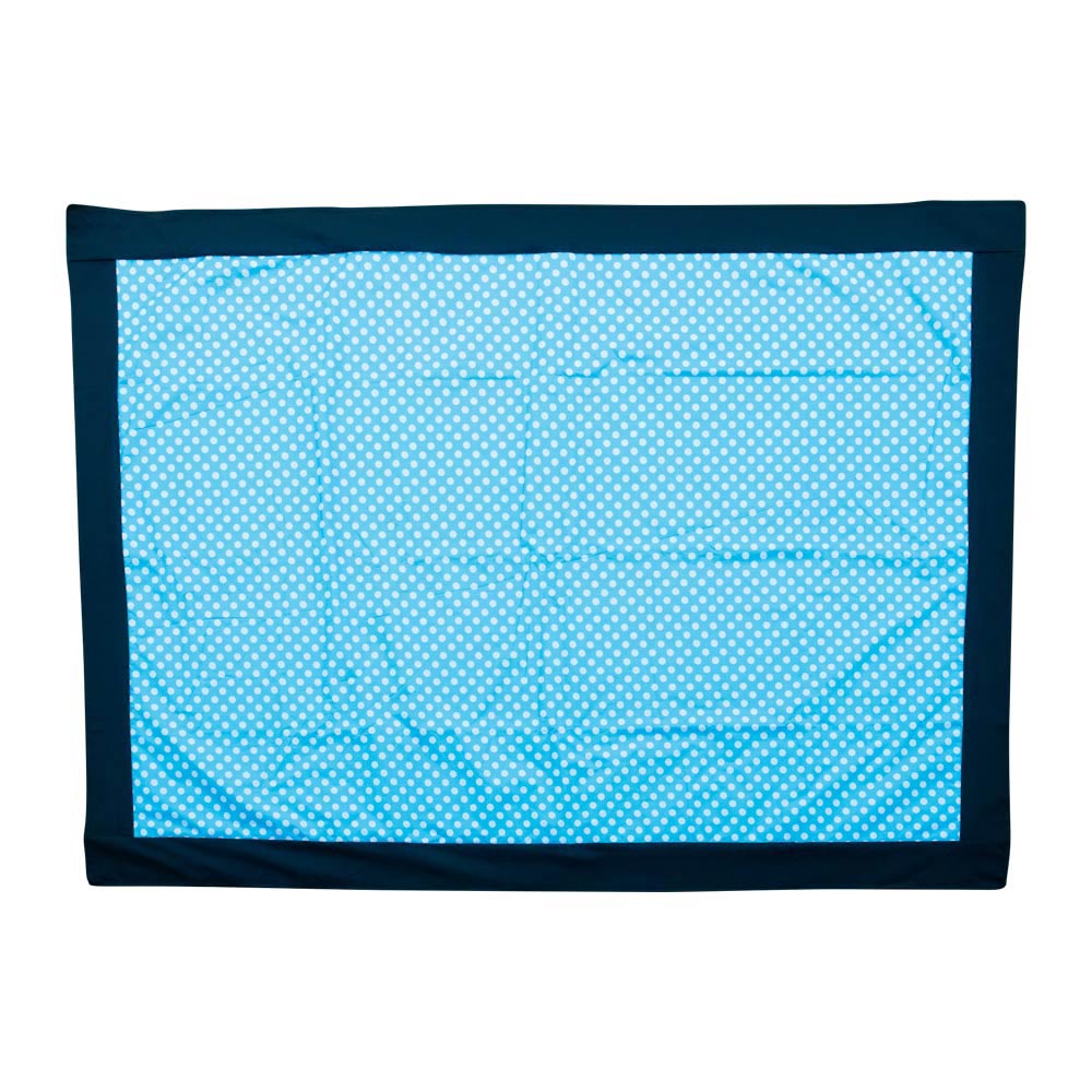 Blue Picnic Rug with White Polca